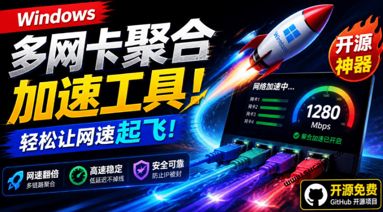 Github开源黑科技！多网卡网速聚合加速工具，一键让你的电脑网速起飞，这感觉也太爽了HypoMux-勇哥博客