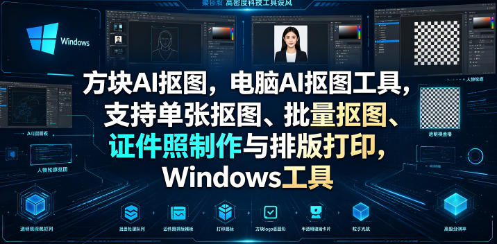 方块AI抠图,电脑AI抠图工具,支持单张抠图、批量抠图、证件照制作与排版打印,Windows工具-勇哥博客