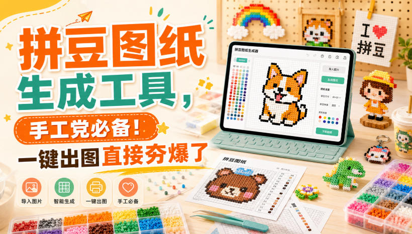 拼豆图纸生成工具,手工党必备!一键出图直接夯爆了-勇哥博客