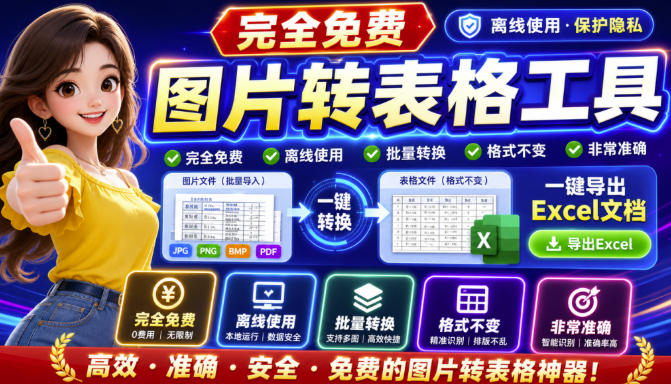 图片表格识别提取工具,支持一键从图片中智能提取表格并导出Excel文件,可离线免网运行,FastTableOCR-勇哥博客