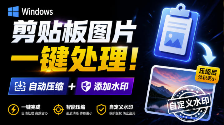 Windows剪贴板复制图片后，体积会暴涨数百倍？剪贴板图片一键自动压缩及添加水印工具-勇哥博客