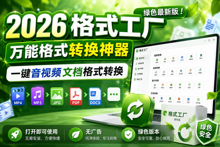 2026格式工厂绿色最新版!万能格式转换神器,一键音视频文档格式转换,打开即可使用,无广告绿色版本-勇哥博客
