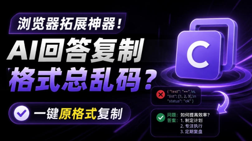 你的AI回答内容复制格式总乱码？完美一键保留原格式复制，办公宝藏浏览器插件Copy With Format-勇哥博客