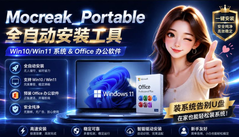 Mocreak全自动安装office和win10、win11系统,告别U盘装系统,使用安全可靠-勇哥博客