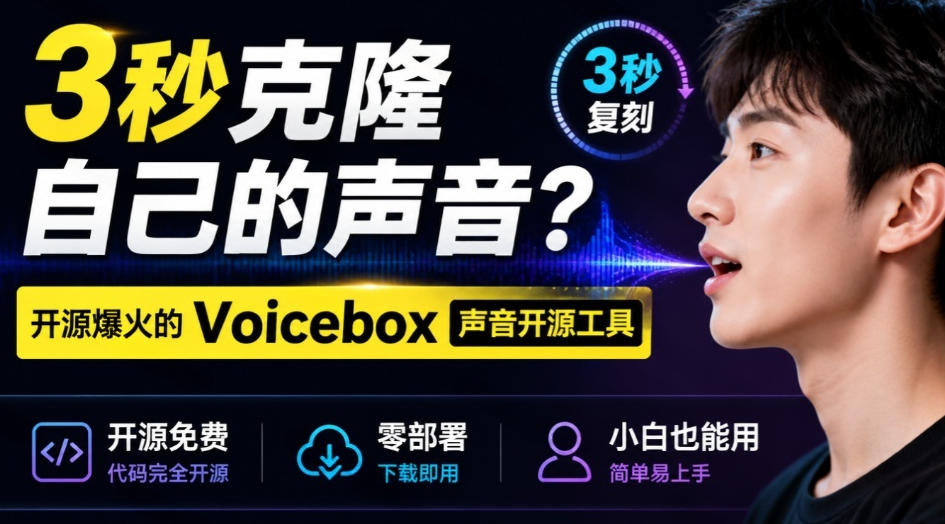 3秒克隆自己的声音?开源爆火的Voicebox声音开源工具,实测体验超好,零部署小白也能直接用-勇哥博客