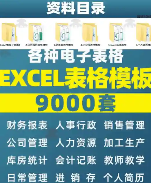 自费购买素材合集!超全Excel常用模版系列,分类清晰,共9000+套excel模型合集+个人简历素材 自费购买素材合集!超全Excel常用模版系列,分类清晰,共9000+套excel模型合集+个人简历素材